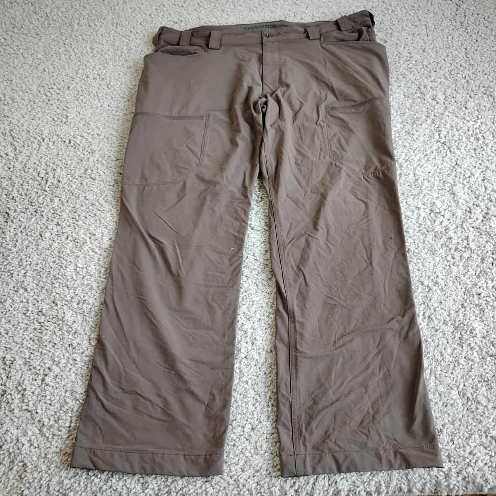 Duluth Trading Pants Mens 44x34 Brown Flexpedition Stretch Nylon Cargo Utility